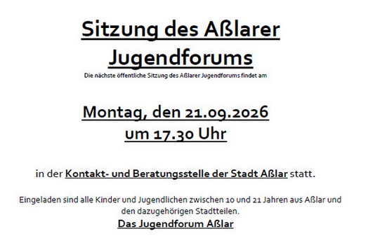 Sitzung des Aßlarer Jugendforums am 21.09.2026